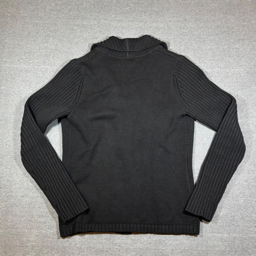Jones New York Signature Black Shawl Collar Toggle Cardigan Sweater Womens Small - Picture 6 of 6
